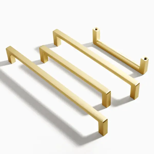Hardwify Solid Brass Square Bar Cabinet Pull Handles – 3.75” (96mm), Pack of 3 - Image 2